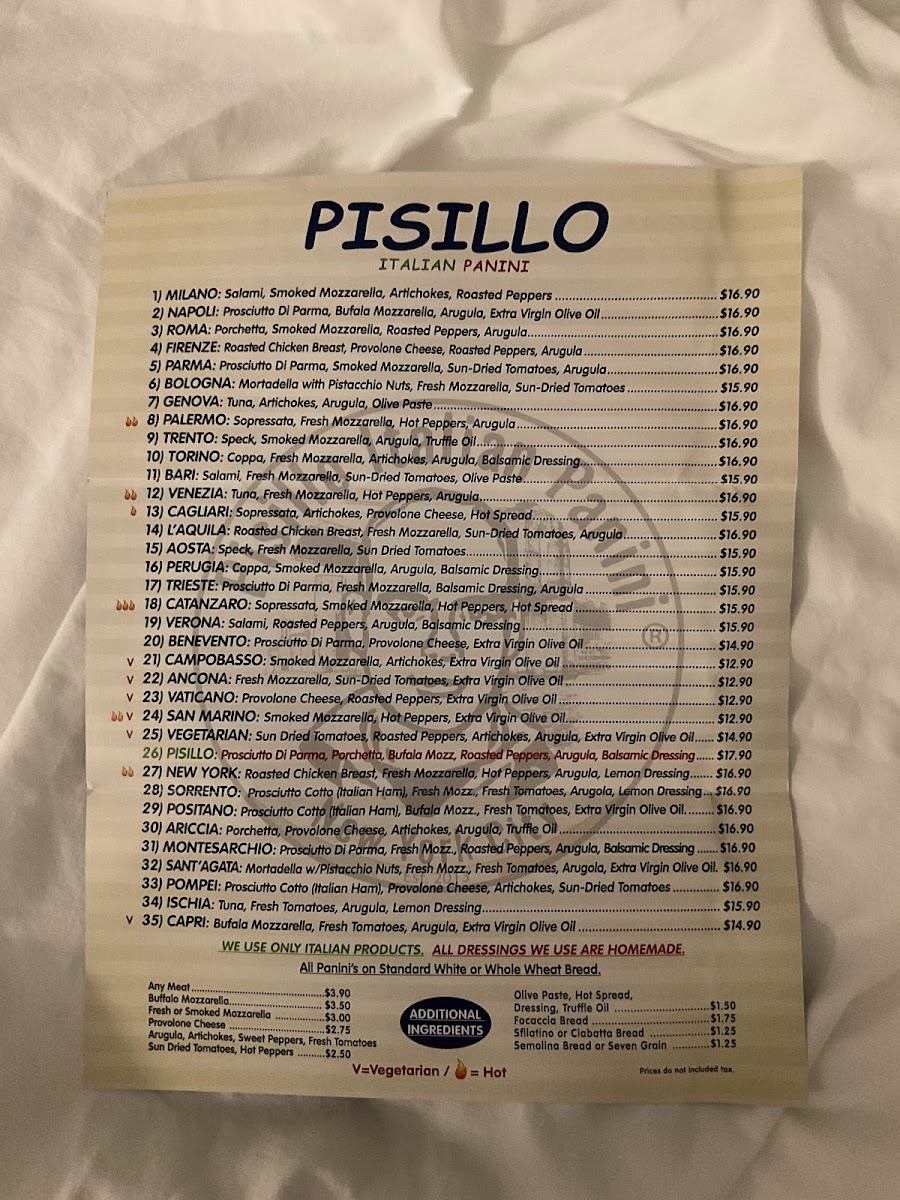 Menu Pisillo Italian Panini-7