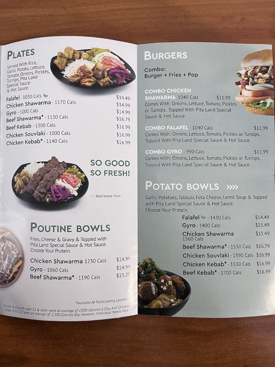 Menu Pita Land Shawarma - Burnhamthorpe-4