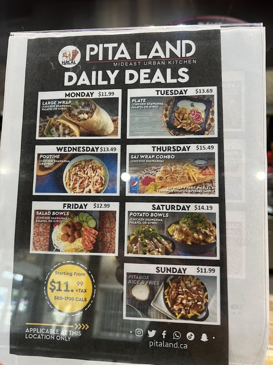 Menu Pita Land Shawarma - Burnhamthorpe-5