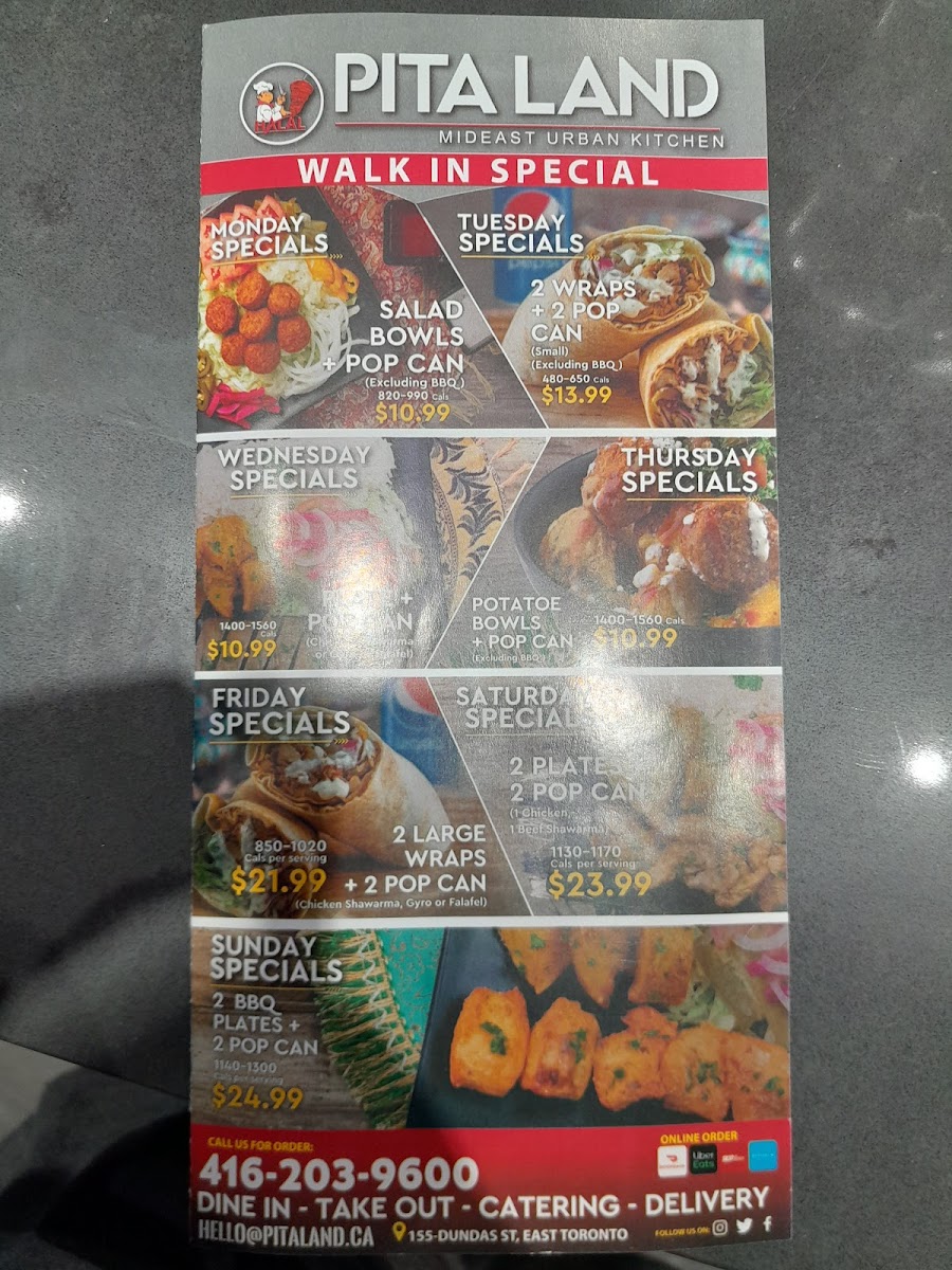 Menu Pita Land Shawarma - Pace Condos-2
