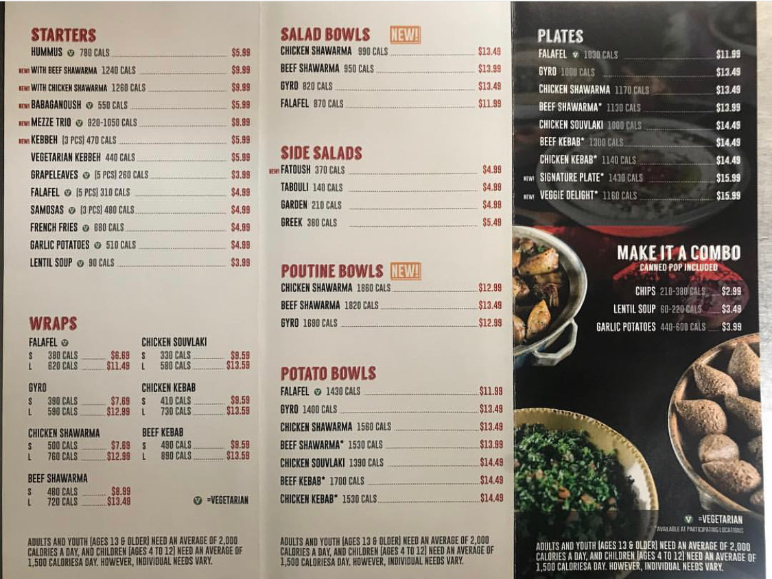 Menu Pita Land Shawarma - Rexdale-1