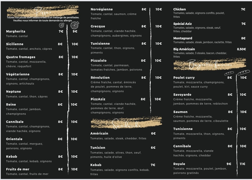 Menu Piz'aziz-1