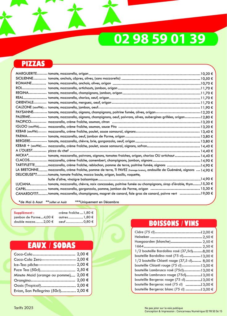 Menu Pizz' A L'ouest-1