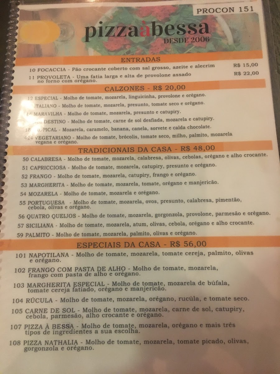 Menu Pizza À Bessa - Unidade 214 Sul-10