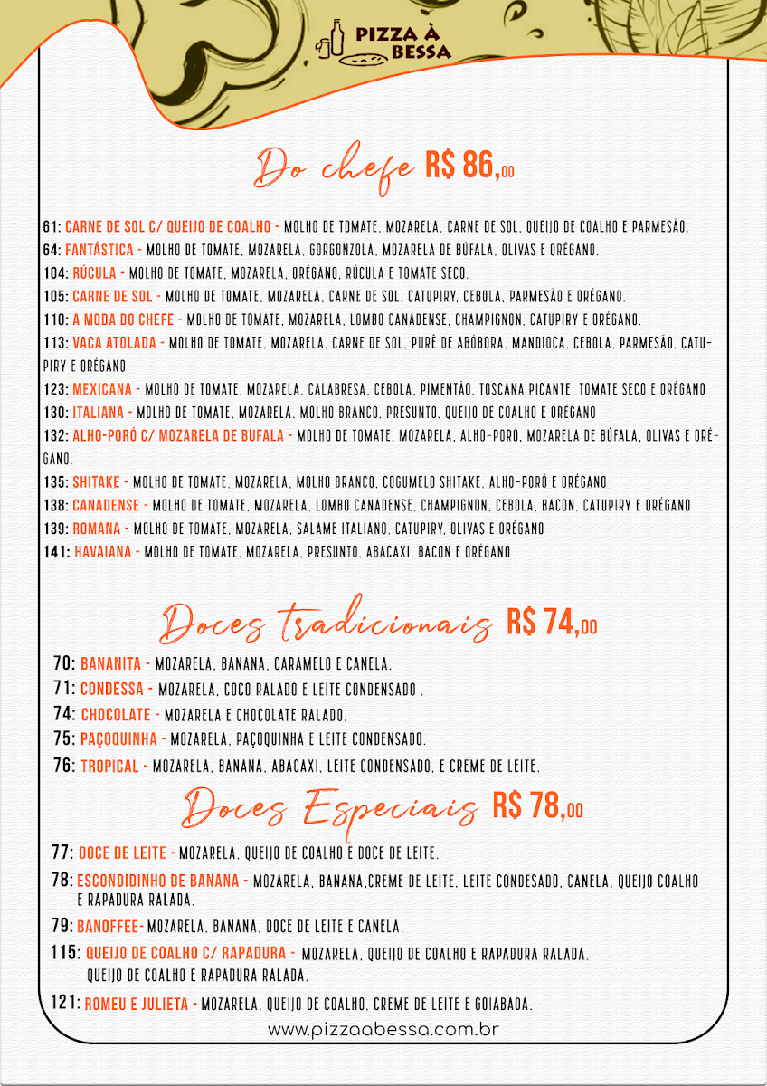 Menu Pizza À Bessa - Unidade 214 Sul-4
