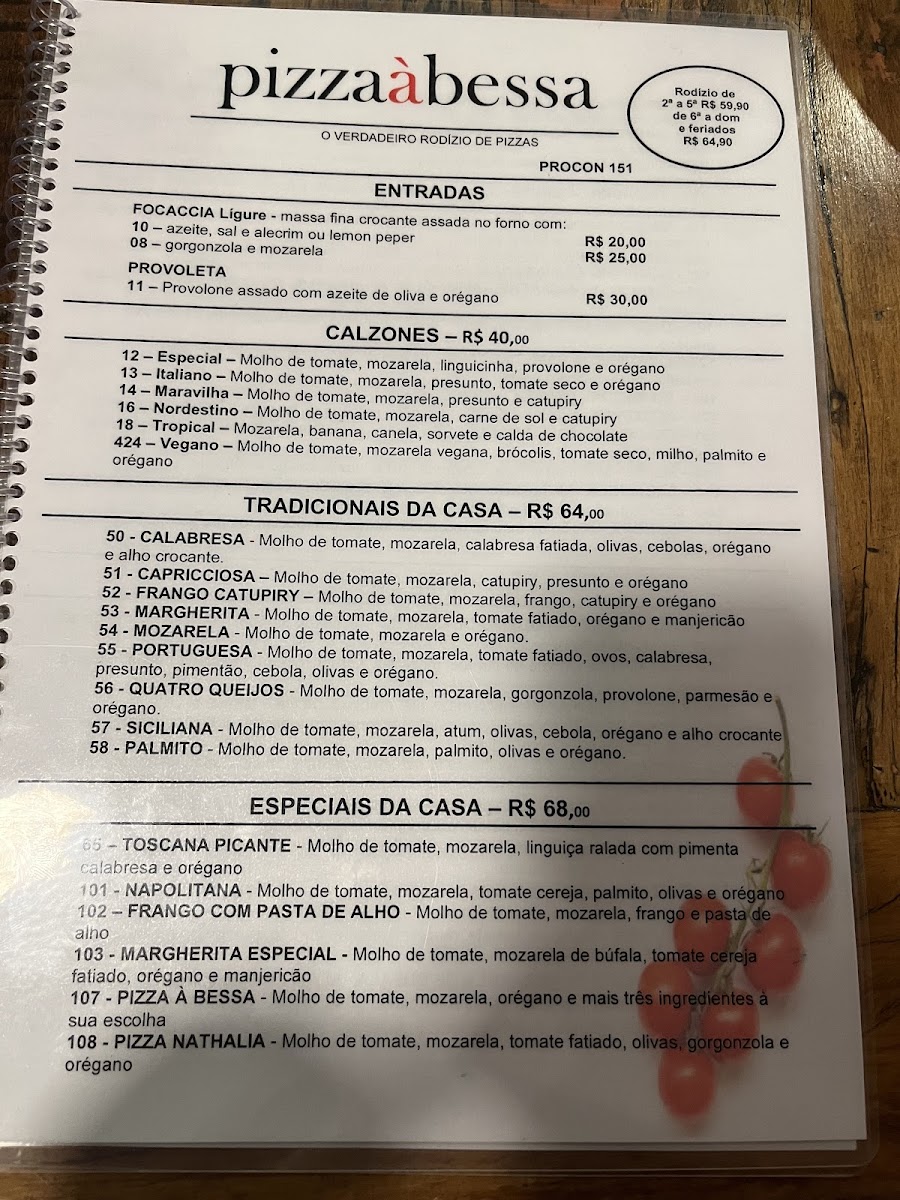 Menu Pizza À Bessa - Unidade 214 Sul-8