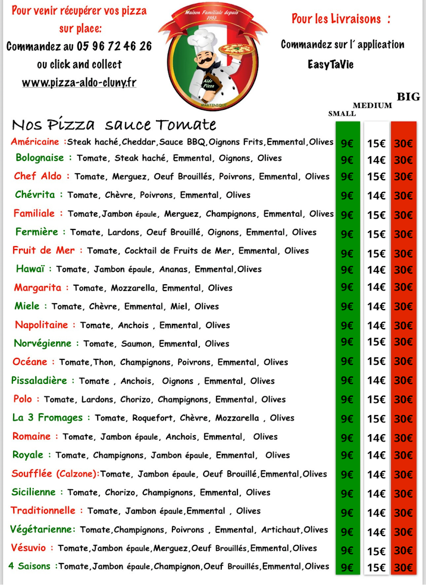 Menu Pizza Aldo Cluny-1