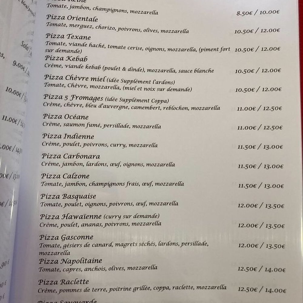 Menu Pizza Au Feu De Bois Casa Beluza Blz-3
