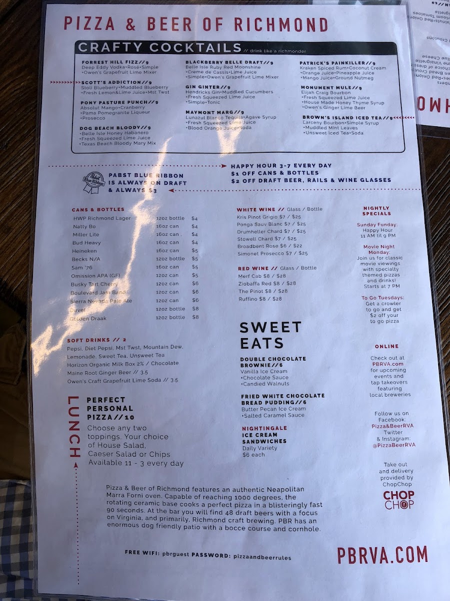 Menu Pizza & Beer Of Richmond-10