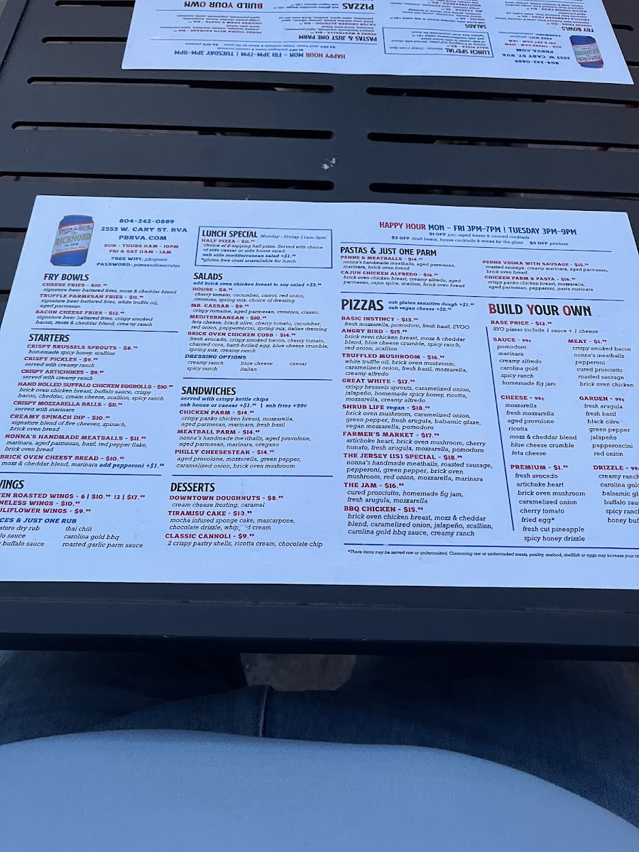 Menu Pizza & Beer Of Richmond-4
