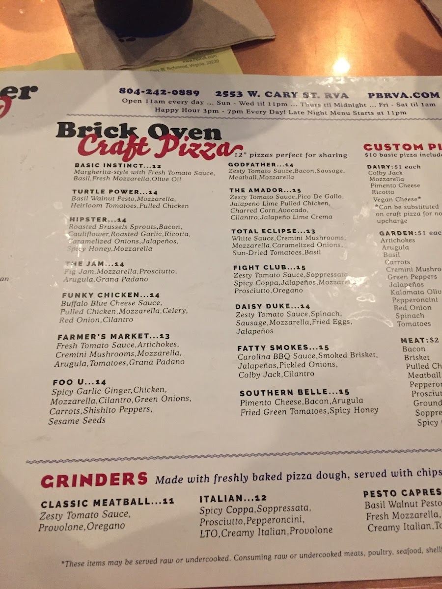 Menu Pizza & Beer Of Richmond-7