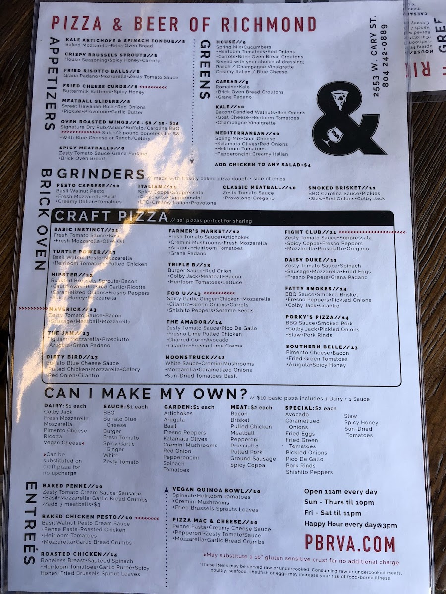 Menu Pizza & Beer Of Richmond-8