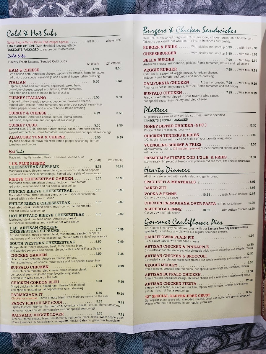 Menu Pizza Bella - Hanover/ashley-9