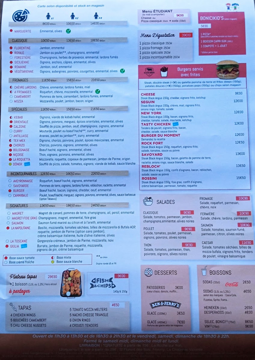 Menu Pizza Bonici La Roche Sur Yon-3