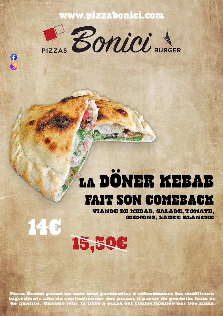 Menu Pizza Bonici La Roche Sur Yon-5