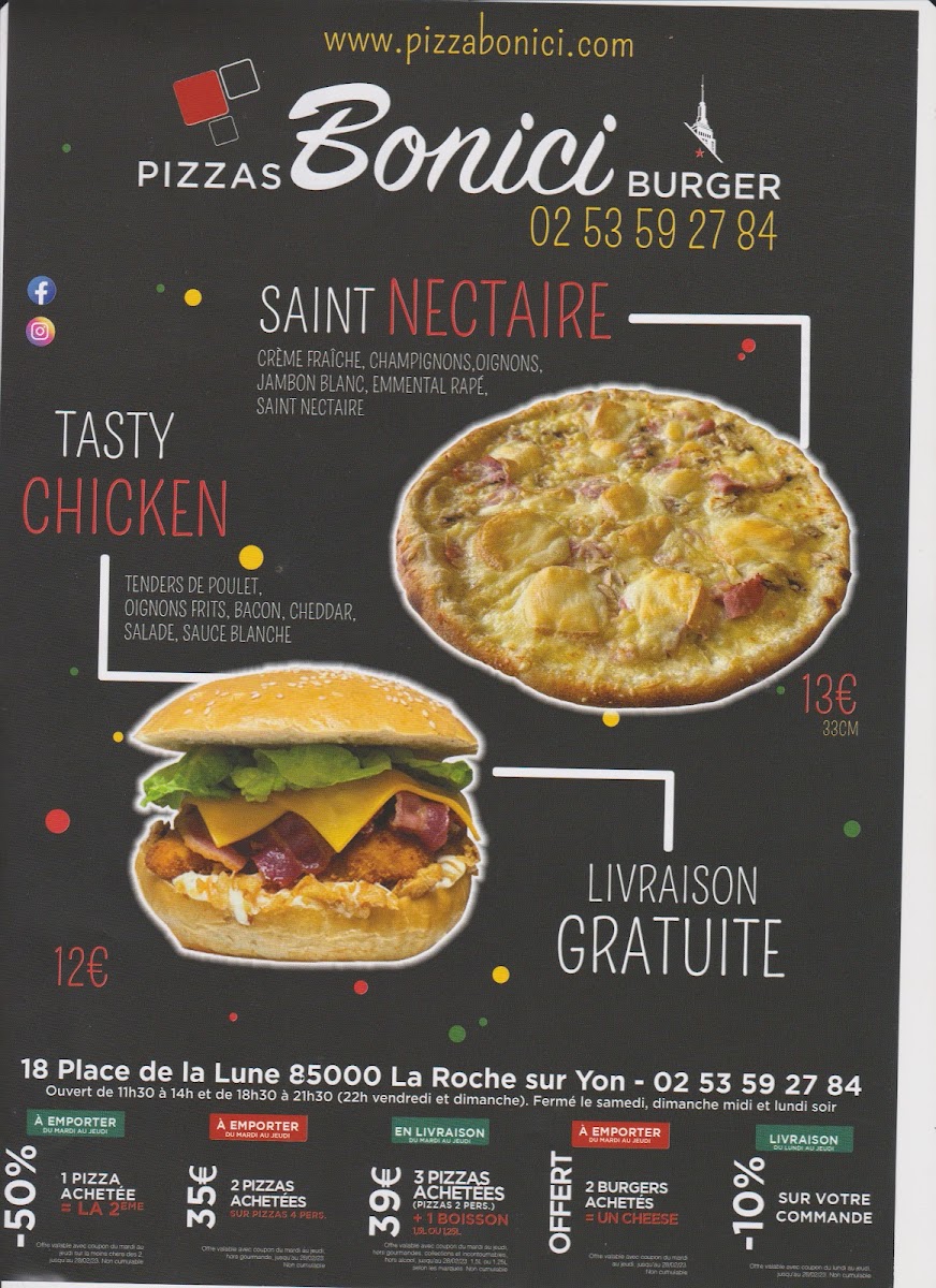 Menu Pizza Bonici La Roche Sur Yon-6