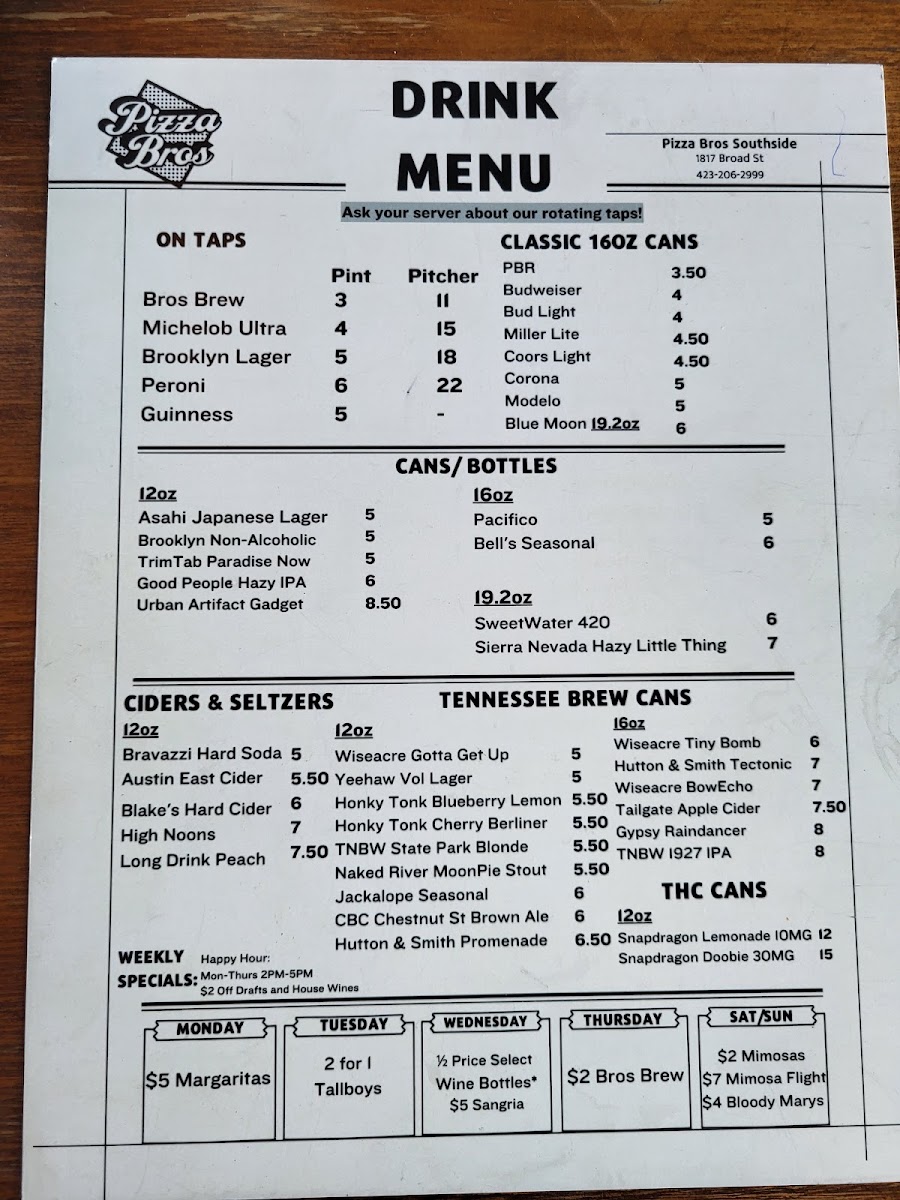 Menu Pizza Bros Southside-1