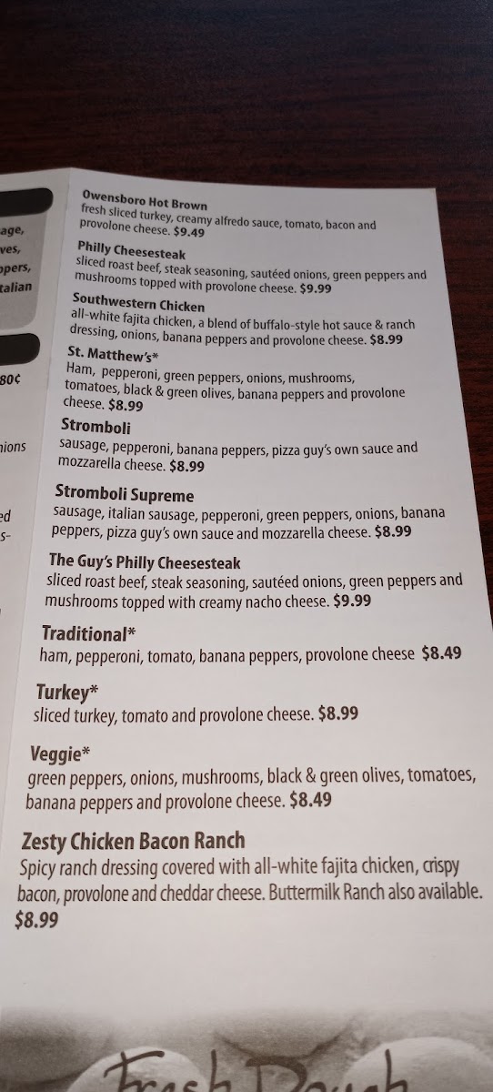 Menu Pizza By The Guy-1