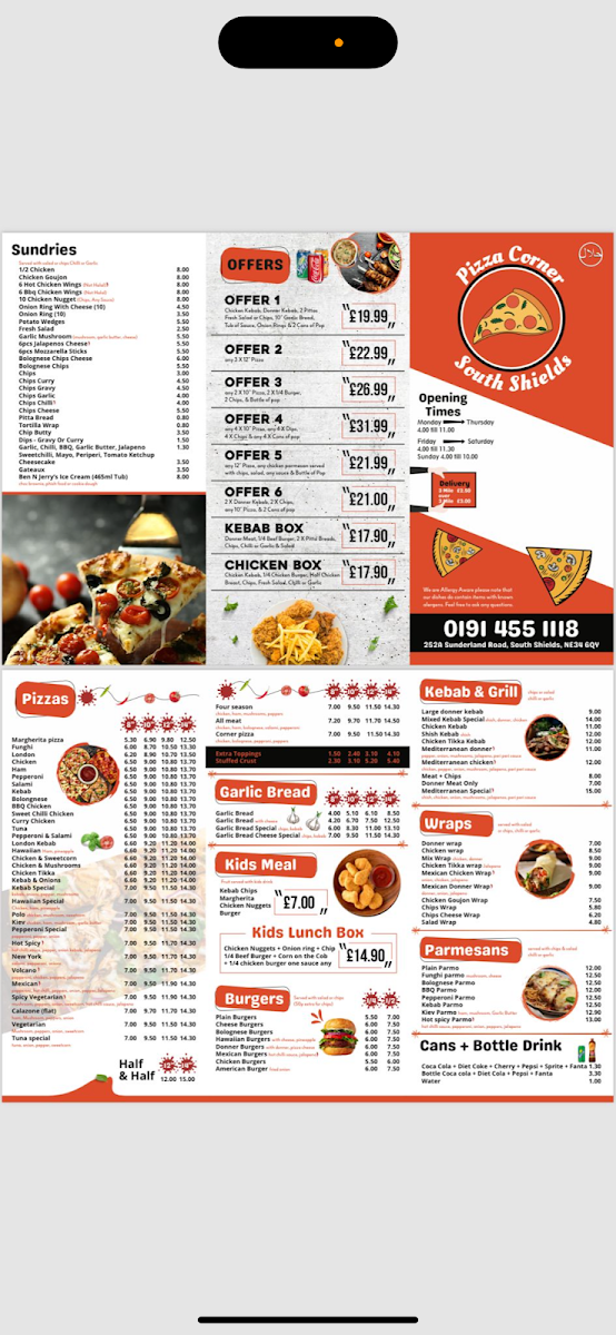 Menu Pizza Corner South Shields-2