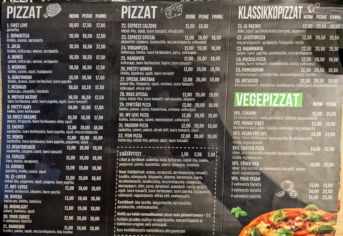 Menu Pizza Express Jätkäsaari-1