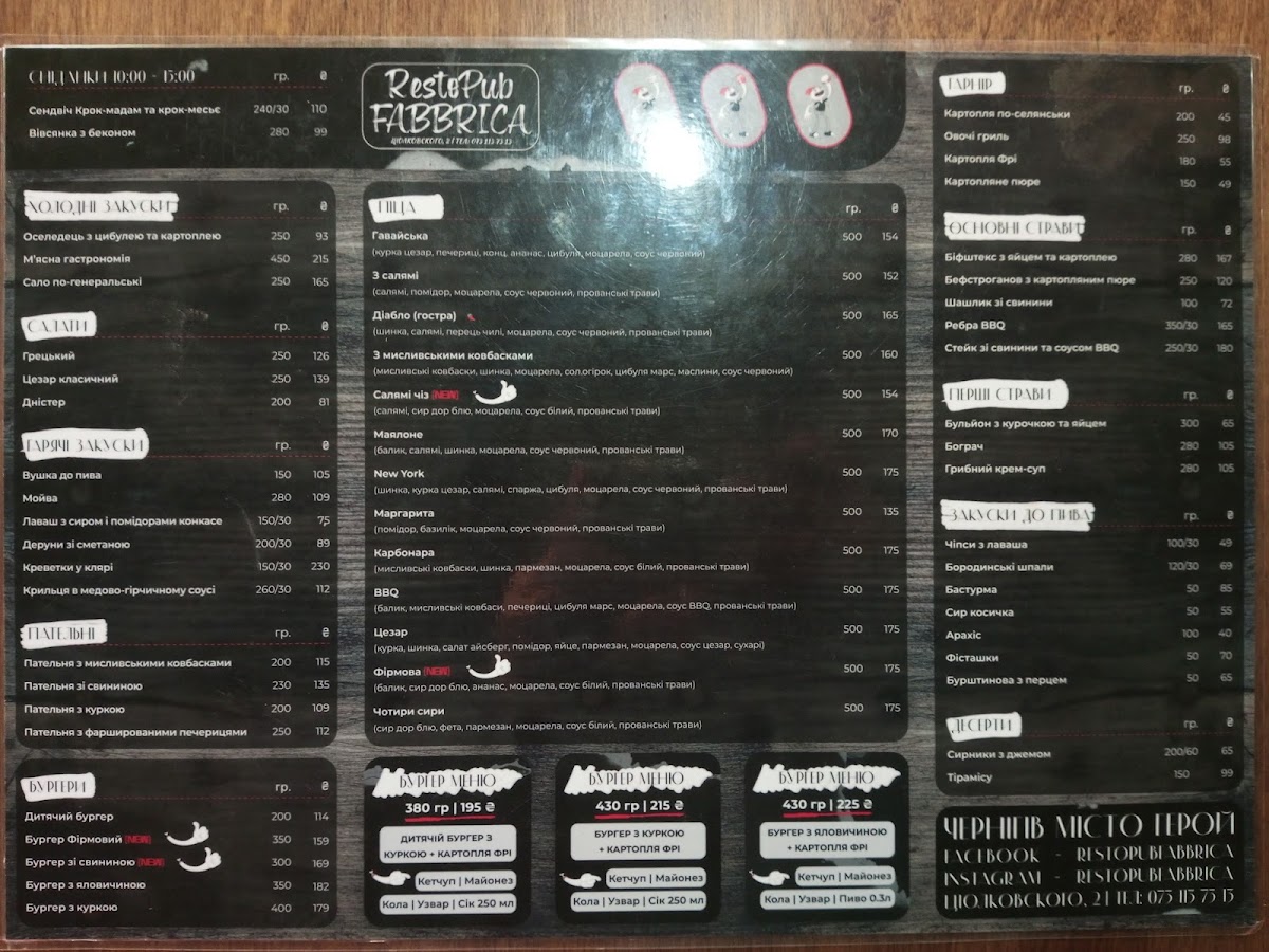 Menu Pizza Fabbrica-1
