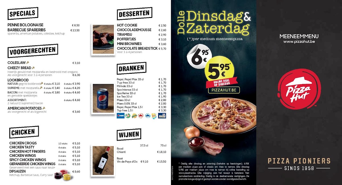 Menu Pizza Hut Levering Tielt-3