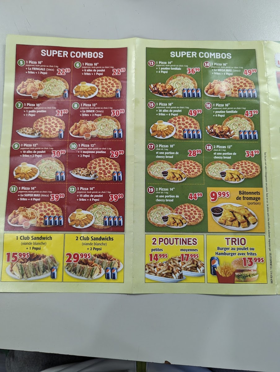 Menu Pizza Lion - Ville Saint-Laurent-2
