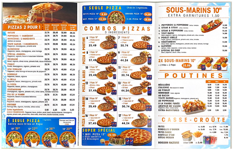 Menu Pizza Maison - Laval-2