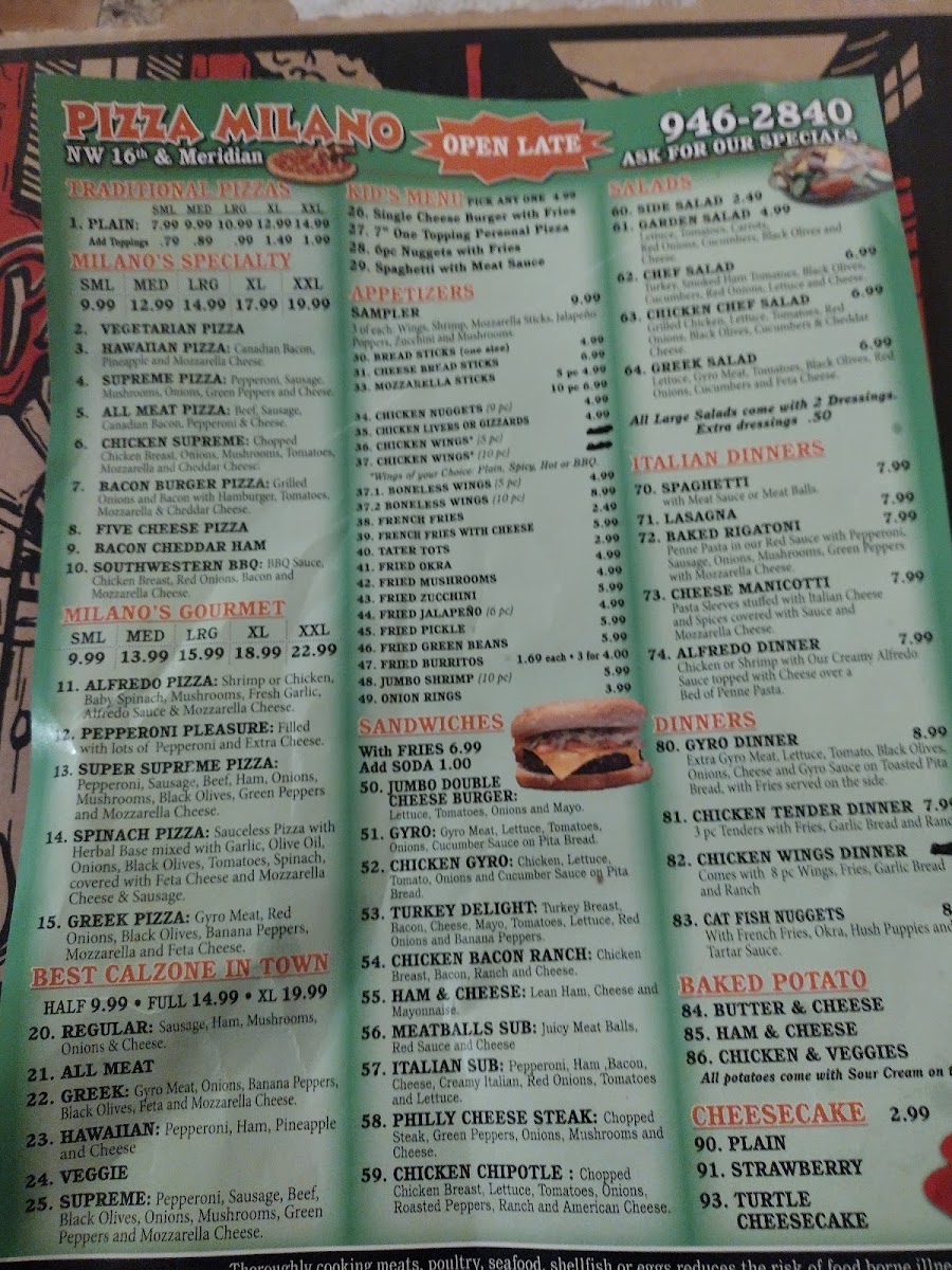 Menu Pizza Milano-1