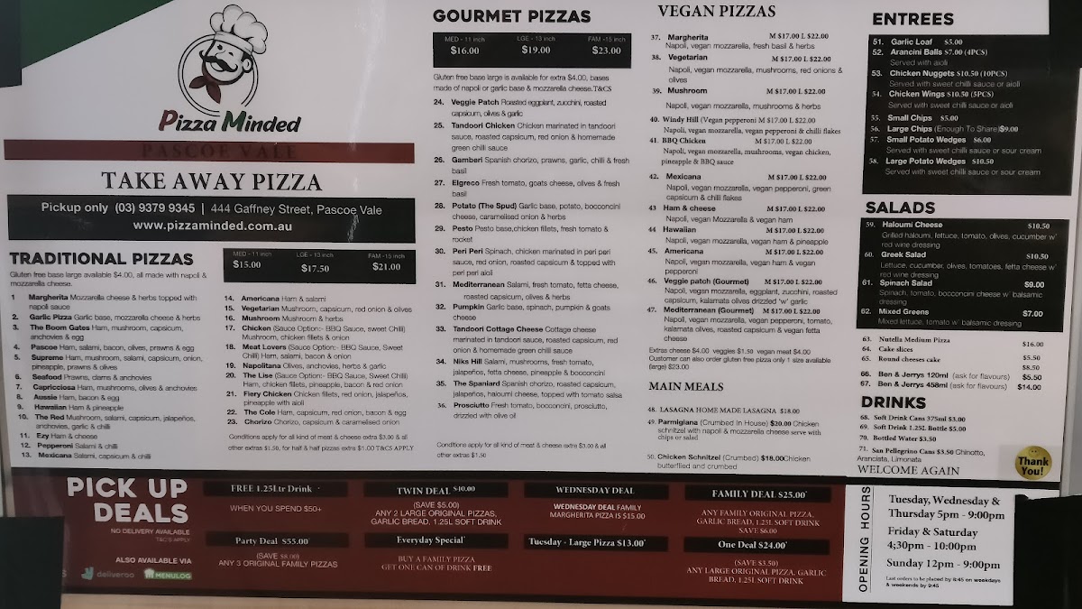 Menu Pizza Minded Pascoe Vale-4