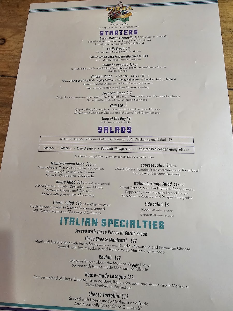 Menu Pizza On The Run-8