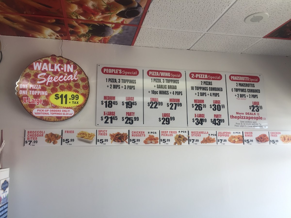 Menu Pizza People & Sub-6