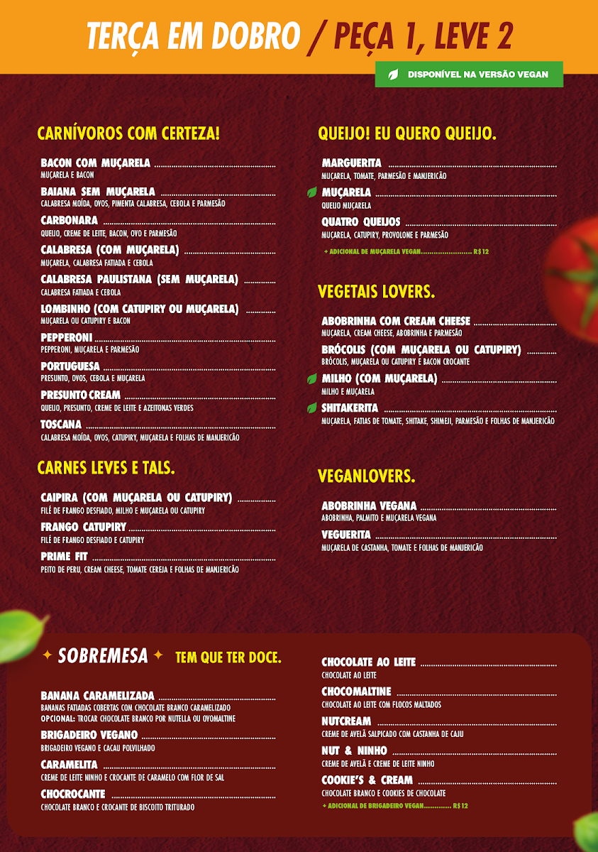 Menu Pizza Prime | Poços De Caldas Mg-1