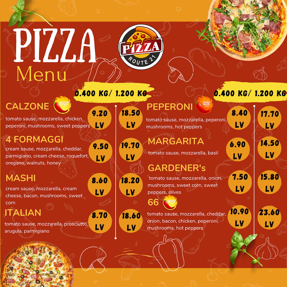 Menu Pizza Route 21 Varna/пица Route 21 Варна-1