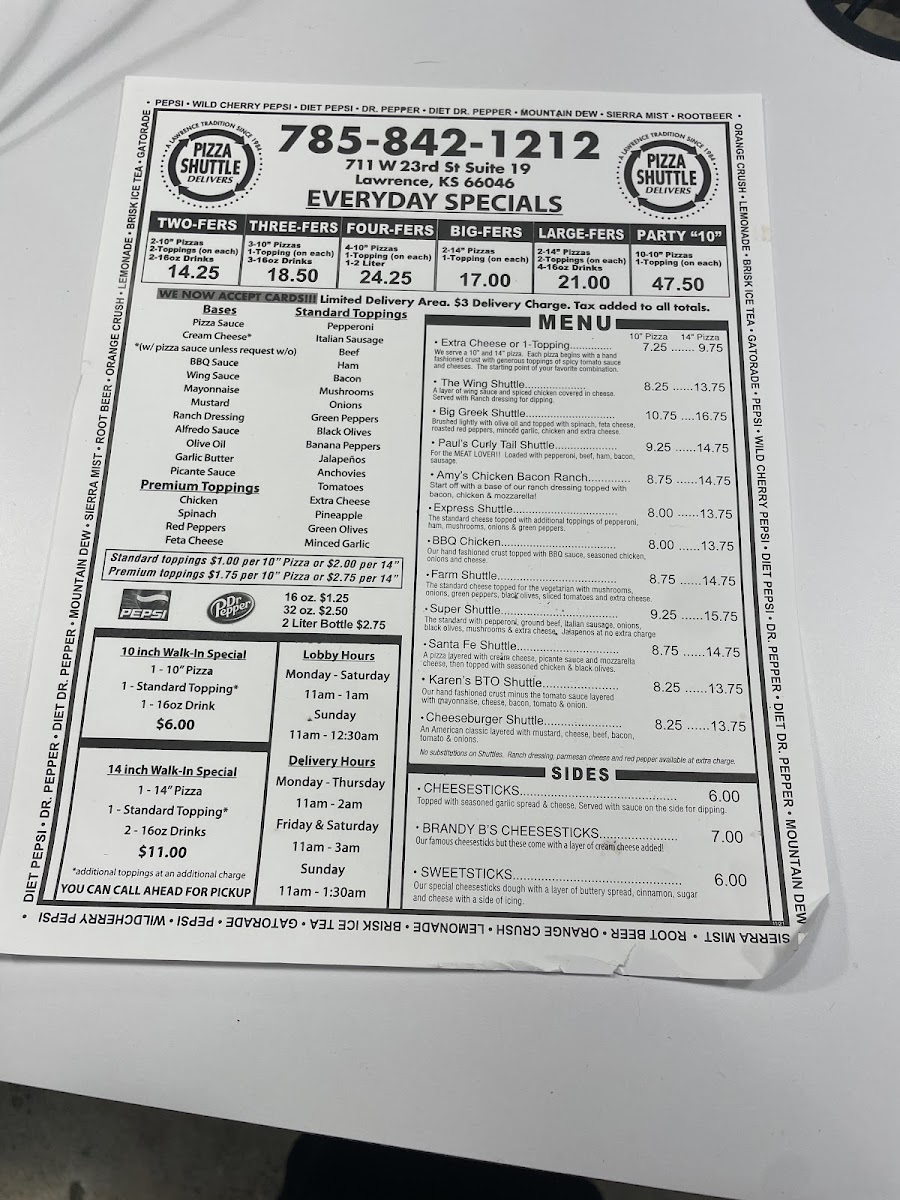 Menu Pizza Shuttle-2