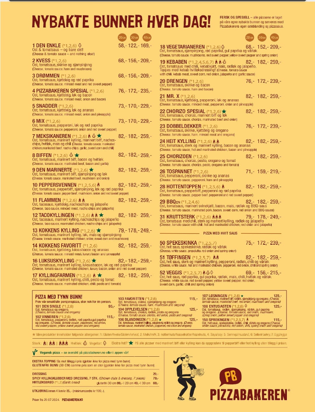 Menu Pizzabakeren Narvik-2