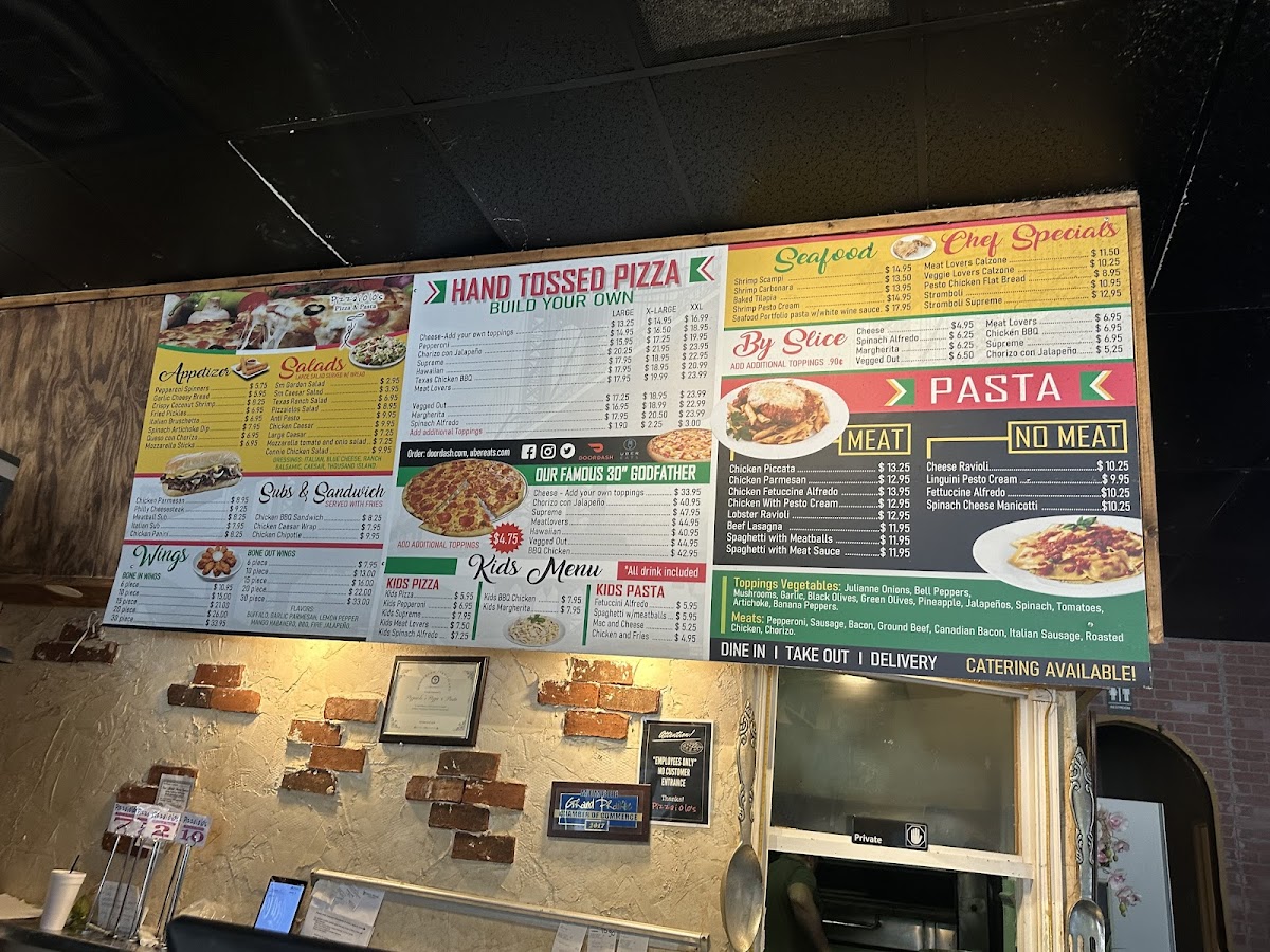 Menu Pizzaiolo's Pizza And Pasta-1