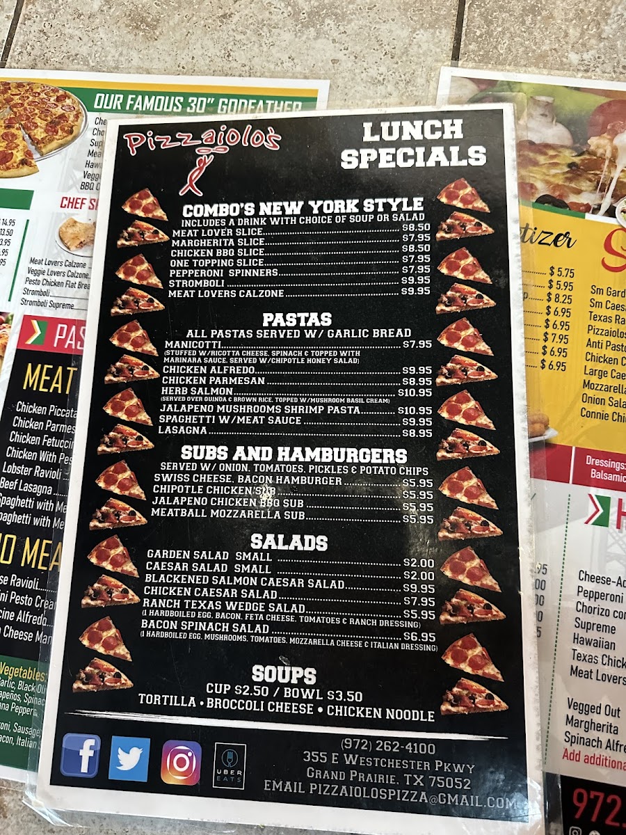 Menu Pizzaiolo's Pizza And Pasta-9