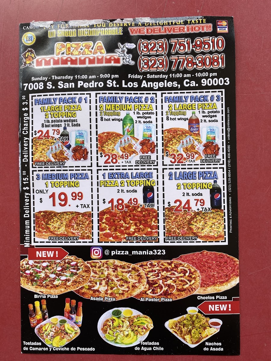 Menu Pizzamania La-1