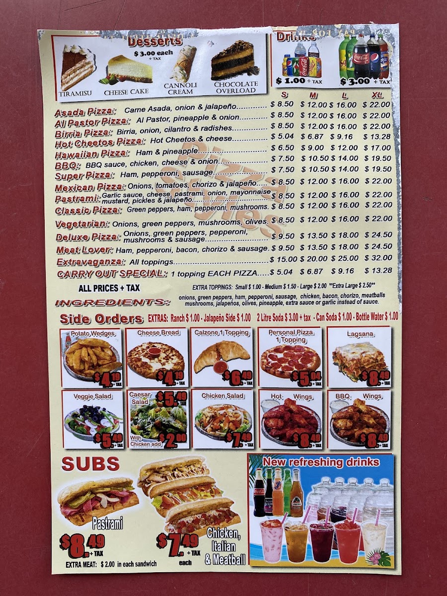 Menu Pizzamania La-2