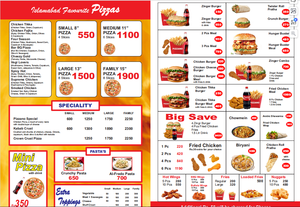 Menu Pizzano - (I-10 Markaz)-1