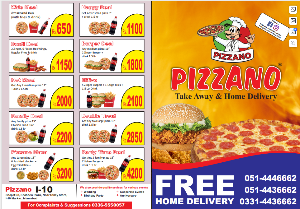 Menu Pizzano - (I-10 Markaz)-2