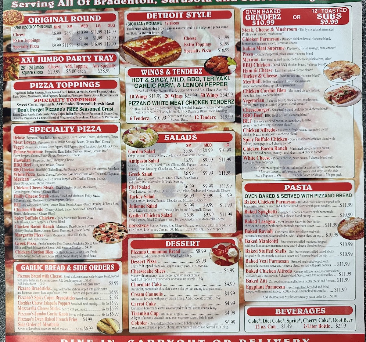 Menu Pizzano's Pizza & Grinderz Bradenton-1