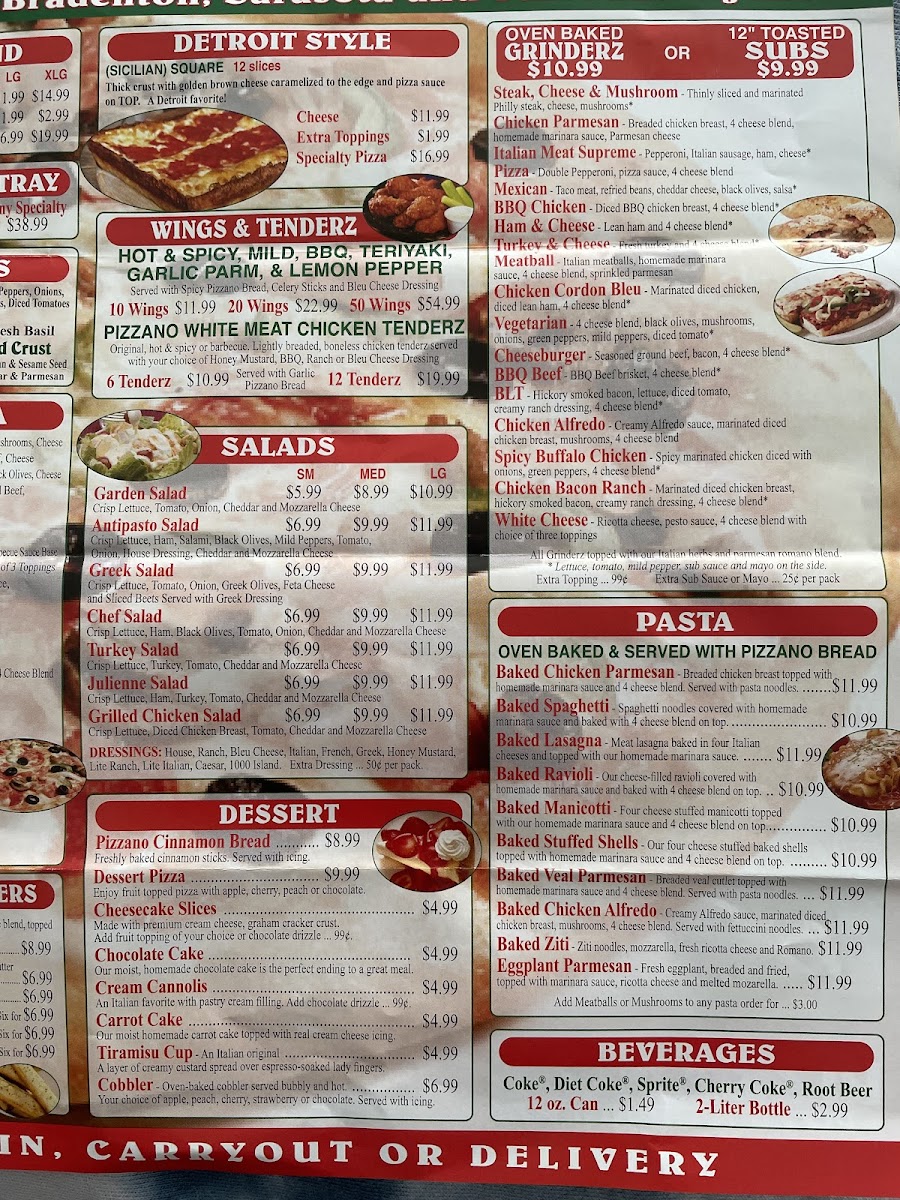 Menu Pizzano's Pizza & Grinderz Bradenton-3