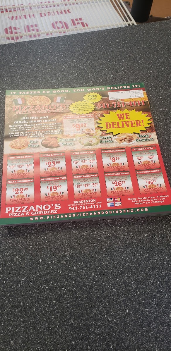 Menu Pizzano's Pizza & Grinderz Bradenton-6