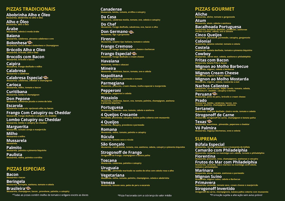 Menu Pizzaria Armazém São Gonçalo Santa Cândida-2