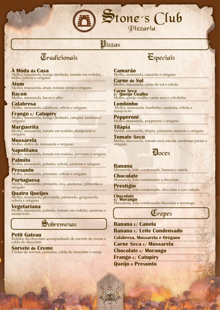 Menu Pizzaria / Casa De Massas- Stones Club-2