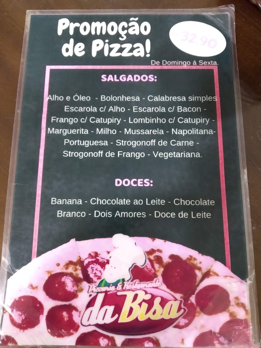 Menu Pizzaria E Restaurante Da Bisa - Matinhos- Pr-1