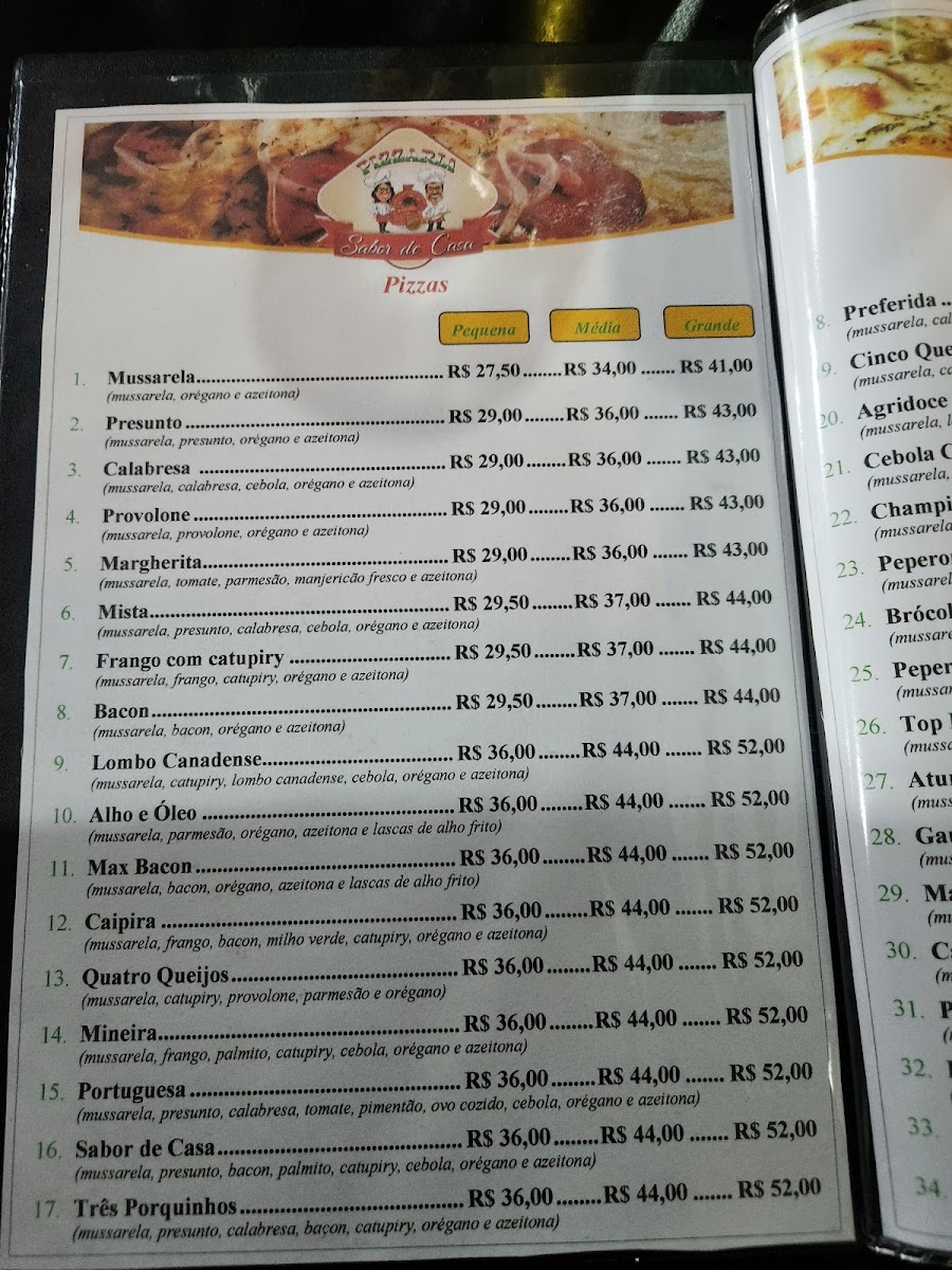 Menu Pizzaria Sabor De Casa-1