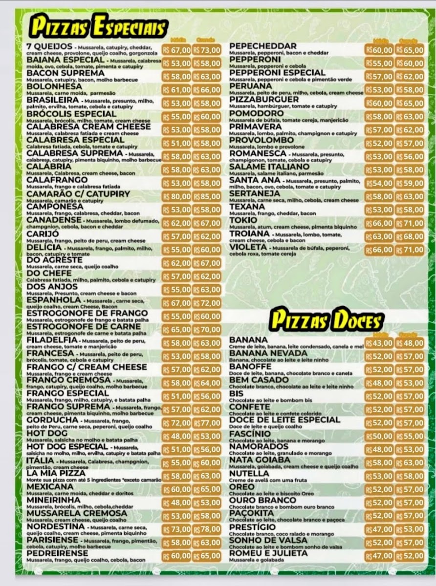 Menu Pizzaria Santa Ana-1